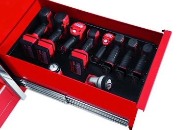 Snap on shop power tool rack