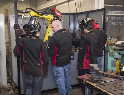Students in Parma High School’s welding program learn metalworking, including robotic welding and CNC plasma cutting and weld strength testing.