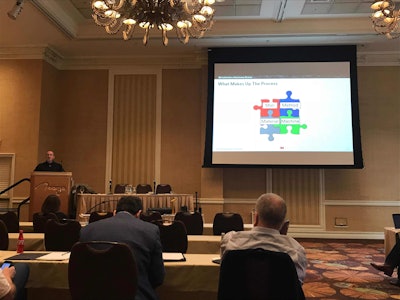 3M Commercial Heavy Fleet Manager John Spoto speaks to the value of best practices in service facilities during Service Opportunities Learning Days Sunday in Las Vegas.