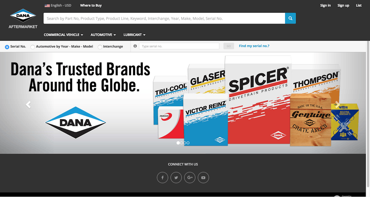 Dana unveil upgrades to ecatalog and platform Trucks