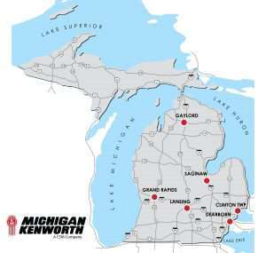 map of Michigan kenworth locations