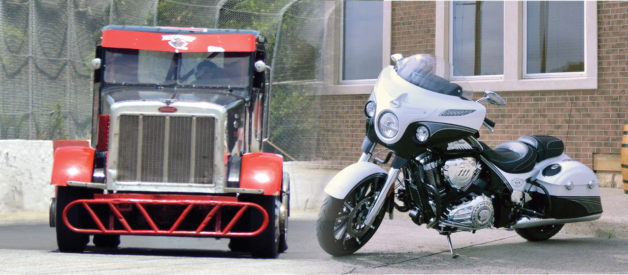 Truck and Motorcycle