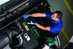 Mechanic on Volvo Engine