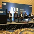 From left: ATD Senior Economist Patrick Manzi, John Blodgett of MacKay & Company and ACT Research’s Kenny Vieth, Steve Tam and Jim Meil present during Thursday’s industry roundtable at ATD Show 2018.