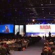 Alabama Football Coach Nick Saban speaks Friday at the NADA/ATD Show in Las Vegas.