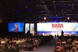 Alabama Football Coach Nick Saban speaks Friday at the NADA/ATD Show in Las Vegas.