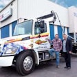 Nick Cipas, founding partner of J. Cipas Container Service (on left) and Henry Knabe Jr., president of H.K. Truck Center