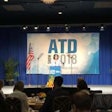 New ATD Chair Jodie Teuton delivers her introductory address Saturday at ATD Show 2018 in Las Vegas.