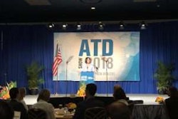 New ATD Chair Jodie Teuton delivers her introductory address Saturday at ATD Show 2018 in Las Vegas.
