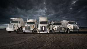 5 Western Star Trucks parked