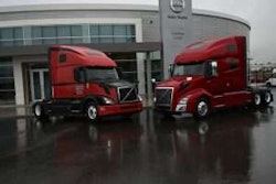 Volvo Trucks recently completed full transition of production from the legacy VNL 670 model to the new VNL 760. VNL 670s for Southeastern Freight Lines (left) were among the final legacy models produced. VNL 760 models destined for Volvo Trucks dealer S&S Volvo in Lima, Ohio (right)were the first off the assembly line following completion of the transition.