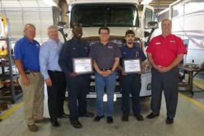 Tony Snead, Montgomery service manager (left to right); David Carroll, training manager; Timothy Bibb; Jerry Kocan, dealer principal; Nick Smith; Scott Dixon, operations manager