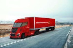 Nikola Truck Pulling Anheuser-Busch Trailer