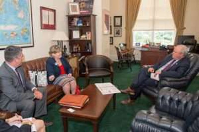 Representative Mike Doyle (D-PA) at right, with Nancy Hunter Mycka and Mike Joyce.