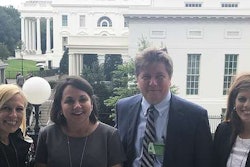 ATD’s leadership attends a meeting at the White House on July 24, 2018, to discuss industry efforts to repeal the federal excise tax on new heavy-duty truck sales. Pictured left to right: Laura Perrotta, ATD/NADA senior director of legislative affairs; ATD Chairwoman Jodie Teuton; Michael Harrington, ATD/NADA vice president of legislative affairs; and Ivette Rivera, ATD/NADA senior vice president of legislative affairs.