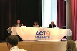 From left: Paul Pankey, regional general manager at Rush Center, Jodie Teuton, vice president at Kenworth of Louisiana, and Bart Middleton, CEO at Grammer Industries, at Wednesday’s panel discussion at the ACT Research Seminar.