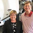 Kari Rihm (left), president and CEO of Rihm Kenworth, hosts U.S. Rep. Jason Lewis (right) at the dealership on July 30, 2018.