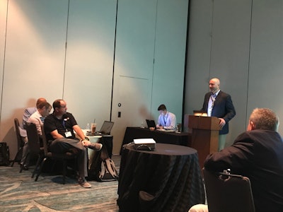 Chris Sterwerf with Fairfield Auto & Truck Service speaks at Tuesday’s TMC Fall Meeting in Orlando.