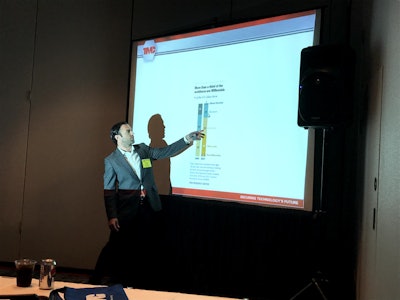 Brandon Fackey of Clarke Power Services speaking during Tuesday’s task force meeting.