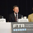 Panelists from left: Vinoo Thomas, Cummins; Greg Treinen, Daimler Trucks North America; Collin Shaw, WABCO.