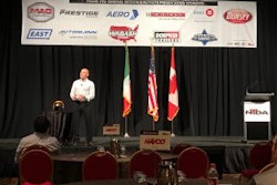 John Foley speaks Thursday at the NTDA Convention in Colorado Springs, Colo.