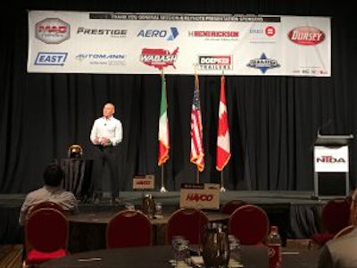 John Foley speaks Thursday at the NTDA Convention in Colorado Springs, Colo.