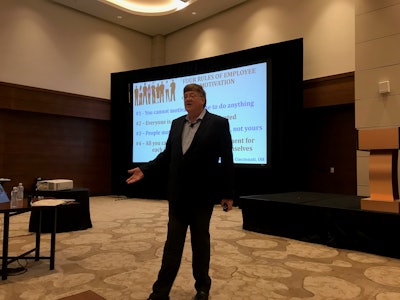 Jim Pancero speaks Tuesday at the VIPAR Heavy Duty Annual Business Conference.