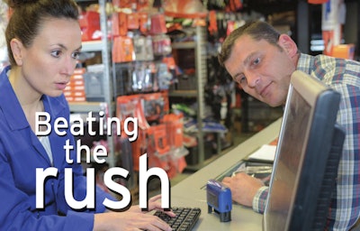 Customer looking at Point of Sale system register