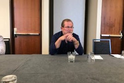 Rush Enterprises Chairman, President and CEO Rusty Rush speaks Tuesday at the 2018 Rush Enterprises Tech Skills Rodeo in San Antonio.