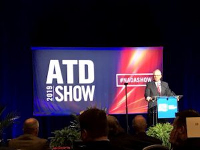 Paccar CEO Ron Armstrong speaks at Friday’s general session at ATD Show 2019 in San Francisco.