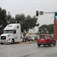 Volvo VNL equipped with prototype Eco-Drive technology during testing near the San Pedro Bay ports in Southern California.