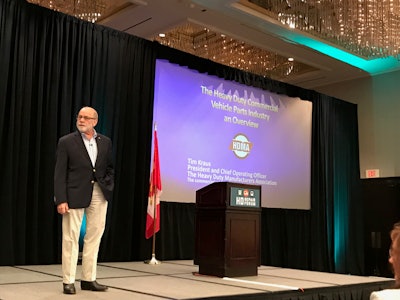 Tim Kraus, HDMA president and COO, speaking at Wednesday’s HD Repair Forum in Fort Worth, Texas.