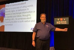 Maylan Newton speaking Wednesday at the Heavy Duty Repair Forum in Fort Worth, Texas.