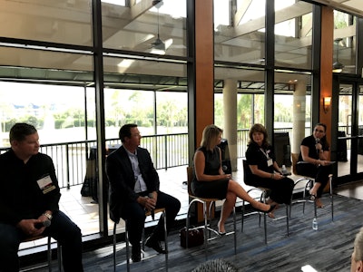 John Bzeta, Dominic Grote, Paige Petroni, Tina Hubbard and moderator Nikki Paschall during Wednesday’s panel discussion.