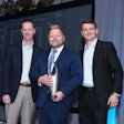 Ken Roemer, Paccar Leasing president (from left); Jim Callaway, PacLease Edmonton Kenworth general manager; and Jake Civitts, Paccar Leasing director of franchise operations