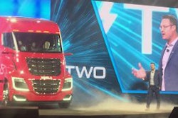 Nikola CEO Trevor Milton on stage with the Nikola Two.