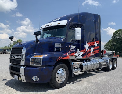 A Mack Anthem Model Featuring A Custom Designed, Military Themed Wrap