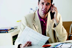 Man completing his taxes