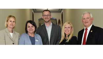 Joanna Foust, general manager of federal affairs, Daimler North America Corporation (left to right); Jodie Teuton, American Truck Dealers (ATD) chairwoman; Chris Hummer, president, Don Hummer Trucking, Cedar Rapids, Iowa; Laura Perrotta, NADA/ATD senior director of legislative affairs; and George Grask, CEO, Grask Peterbilt, Davenport, Iowa.