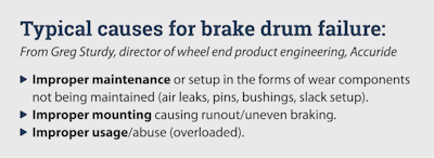 Causes of brake failure from Greg Sturdy, Accuride