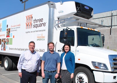 Larry Scott, chief operating officer, Three Square Food Bank; Kelly Hunt, operations manager, CT Power, Las Vegas; and Tifani Walker, chief financial officer, Three Square Food Bank.