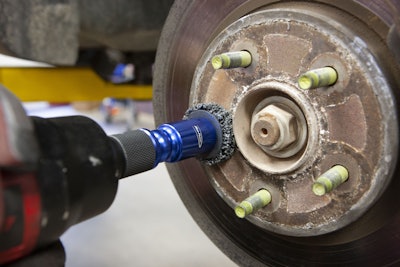 Snap-on wheel scrubber