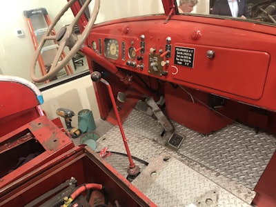 1943 Mack firetruck interior at TEC Equipment