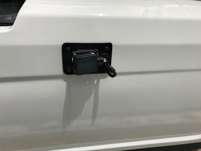 The sensors, each mounted to the chassis skirt, will be invisibly moved behind the skirt when production-ready.