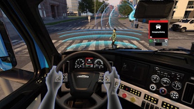 Image Showing Safety Features On Freightliner Cascadia With Detroit Assurance 50