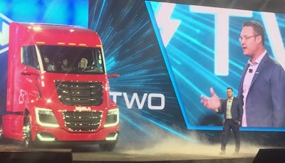 Trevor Milton, Nikola CEO, with the Nikola TWO