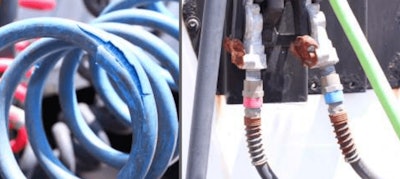 Photos Of Damaged Air Lines And Rusted Air Line Fittings