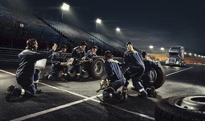 Volvo VNL 760 on racetrack