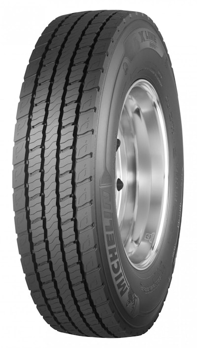 Michelin’s new X Line Energy D+ dual-drive long-haul tire.
