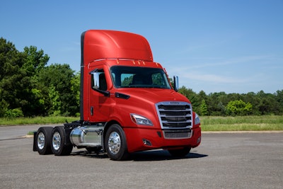 Red Freightliner Cascadia